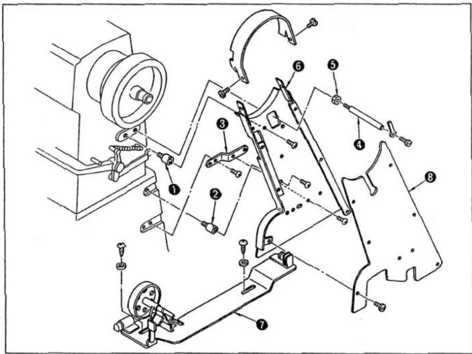 Technical diagram of a mechanical assembly with numbered components for identification