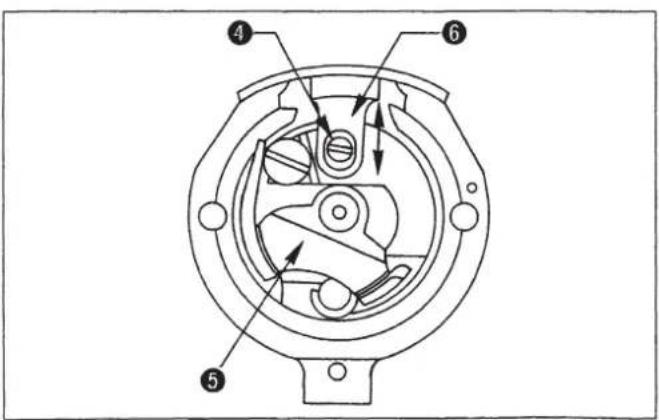 Technical diagram of a mechanical component with numbered parts labeled 4, 5, and 6