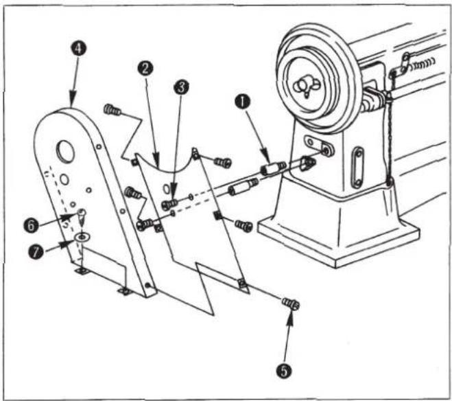 Technical diagram of a mechanical device with numbered components and labeled parts