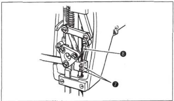 Technical diagram of a mechanical device with numbered components labeled 7 and 8