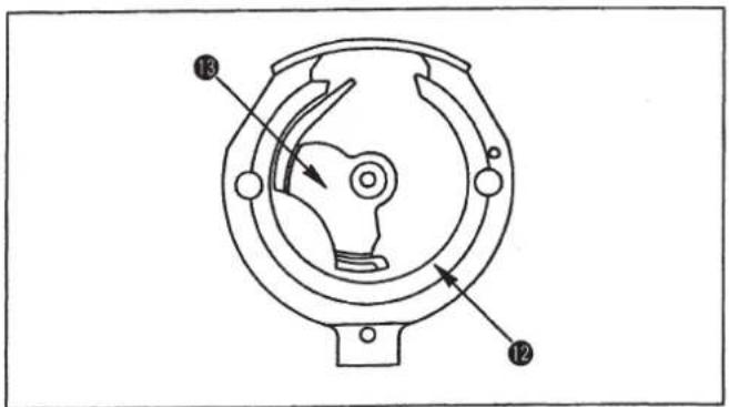 Technical diagram of a mechanical component with numbered parts labeled 12 and 13