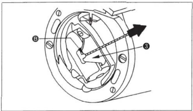 Technical diagram of a mechanical component with labeled parts and directional arrows indicating motion or flow.