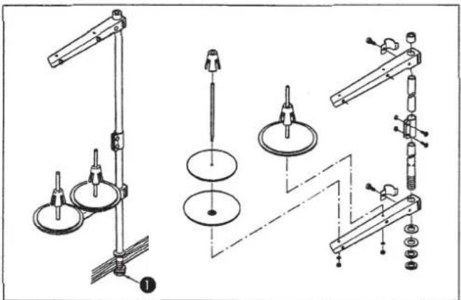 Technical diagram showing mechanical assembly with labeled components and motion indicators