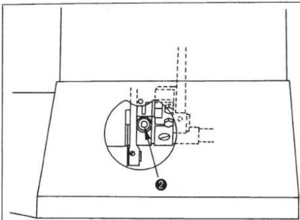 Technical diagram showing a mechanical assembly with labeled component '②' and dashed reference lines