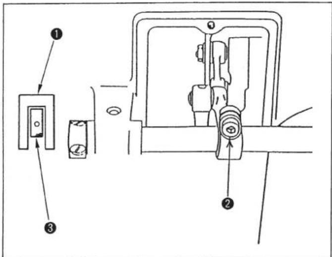 Technical diagram of a mechanical device with labeled parts, including a switch, lock, and adjustment knobs.