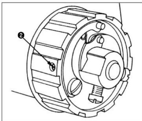 Technical diagram of a mechanical gear assembly with labeled parts ② and ③