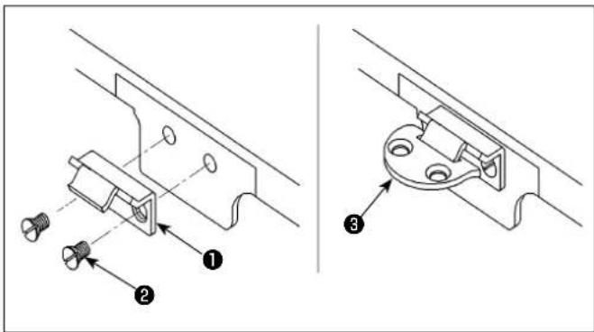 Technical diagram showing mechanical assembly with labeled parts 1, 2, and 3