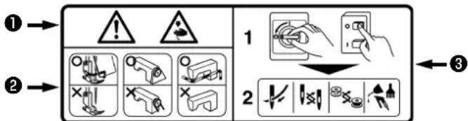 Diagram illustrating safety warning and tool application steps with labeled icons and numbered instructions