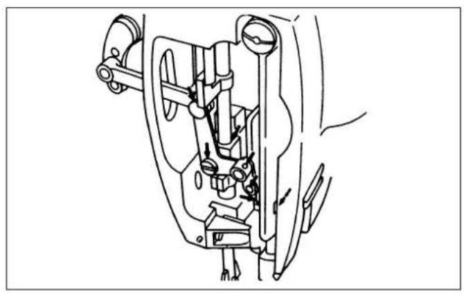 JUKI LG-158 - 糸立装置の取り付け - 4