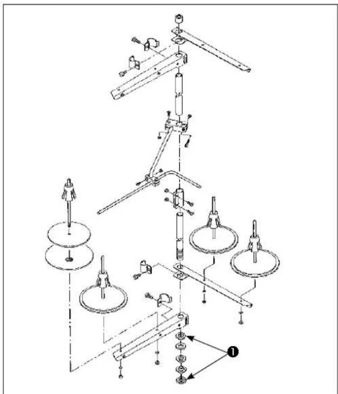 Technical diagram of a mechanical assembly with labeled components and directional arrows indicating motion or flow.