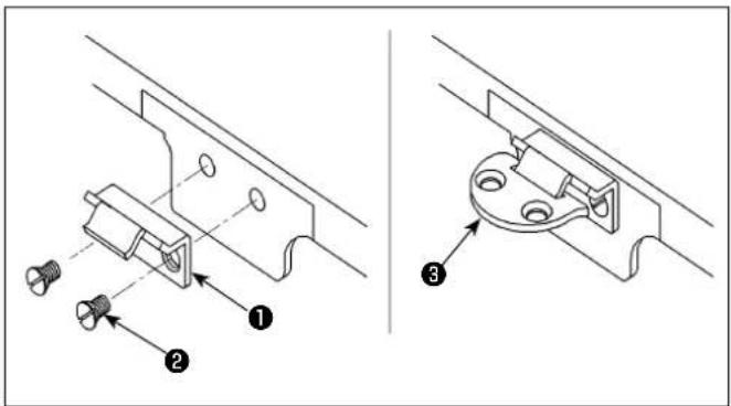 Technical diagram showing mechanical assembly with labeled parts 1, 2, and 3