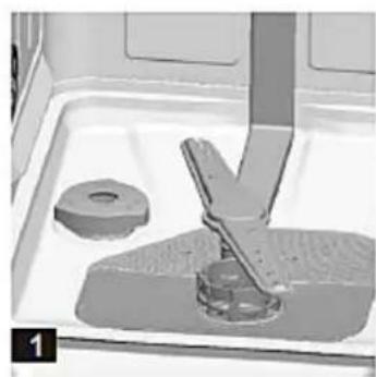PKM DW9A+7SI - The water softener container is beneath the lower dish rack. - 1