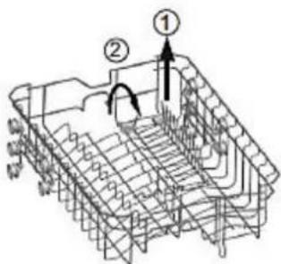 Technical diagram of a mechanical or structural assembly with labeled components and directional arrows indicating flow or movement.