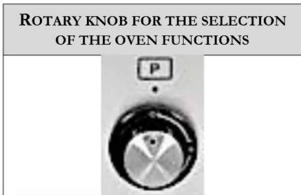 ROTARY KNOB FOR THE SELECTION OF THE OVEN FUNCTIONS