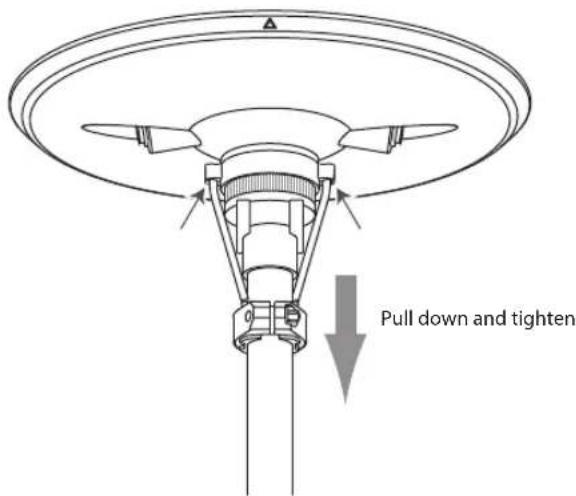 Pull down and tighten