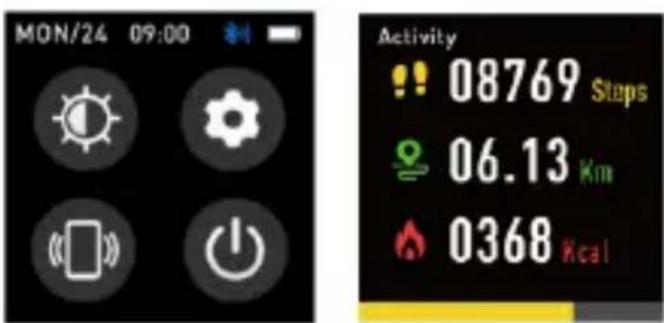 MON/24 09:00 Activity 08769 Steps 06.13 Km 0368 kcal