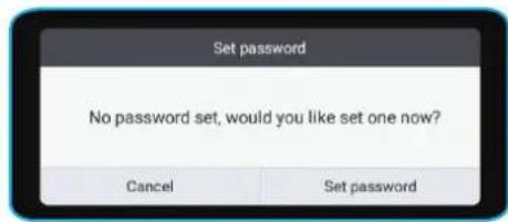 Set password No password set, would you like set one now? Cancel Set password