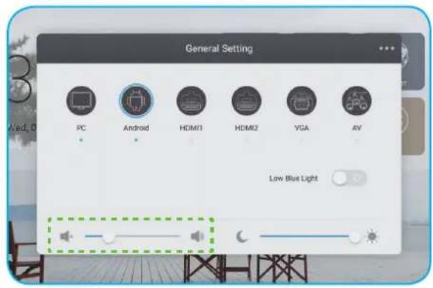 General Setting PC Android HDMI1 HDMI2 VGA AV Low Blue Light