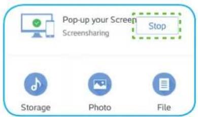 Pop-up your Screen Screensharing Stop Storage Photo File