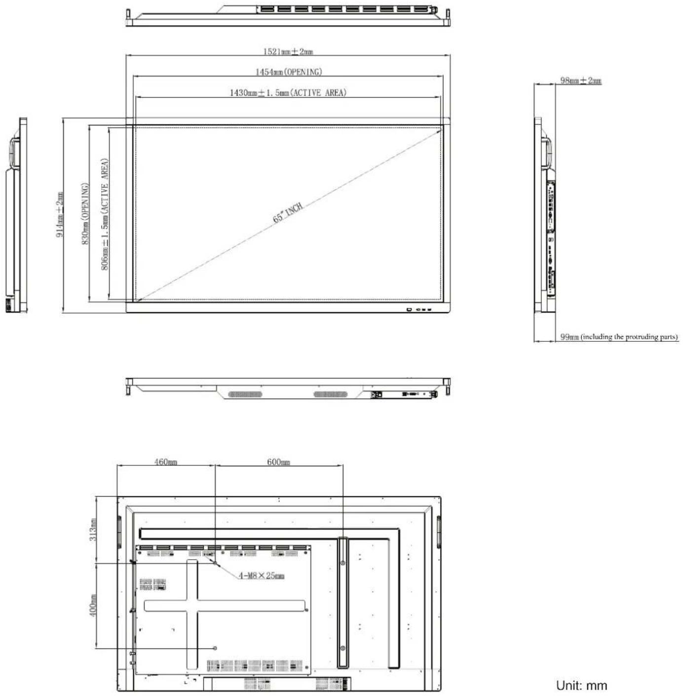OPTOMA OP861RK - Dimensions - 1