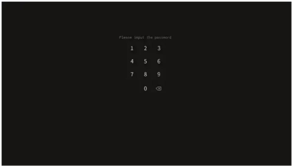 Please input the password 1 2 3 4 5 6 7 8 9 0 OK