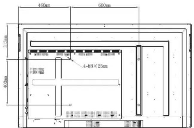 460mm 600mm 313mm 400mm 4-M8×25mm
