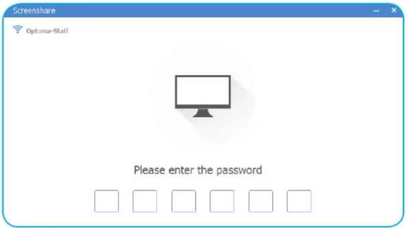Screenshare Optoma-Staff Please enter the password