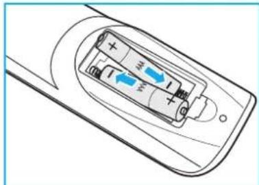 OPTOMA OP861RK - Installing/Replacing the Remote Control Batteries - 2