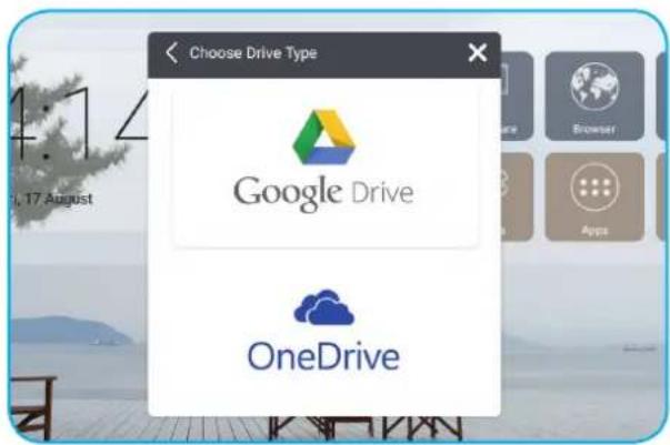Choose Drive Type Google Drive OneDrive