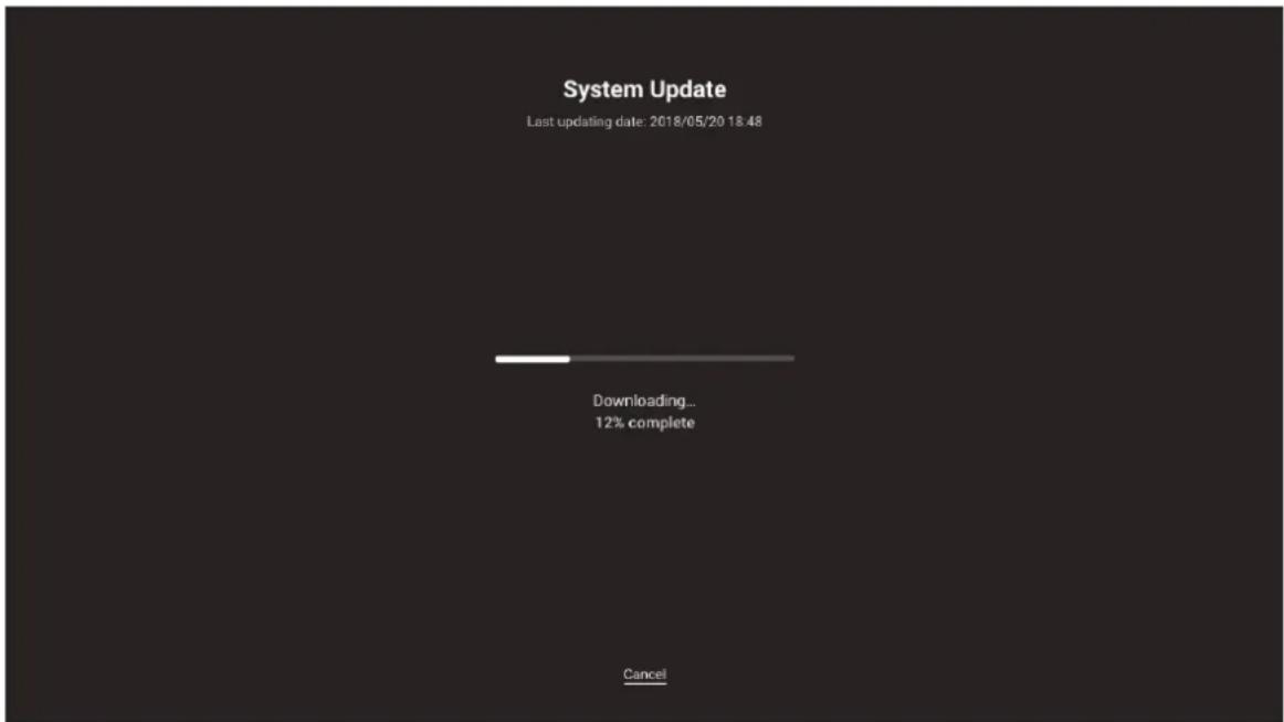 System Update Last updating date: 2018/05/20 18:48 Downloading... 12% complete Cancel