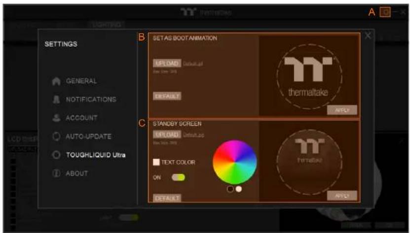 B SET AS BOOT ANIMATION EPLIAD Default.pJ New 120x 200 DEFAULT thermaltake APLU C STANDBY SCREEN EPLIAD Default.pp New 120x 200 TEXT COLOR ON DEFAULT ATL1