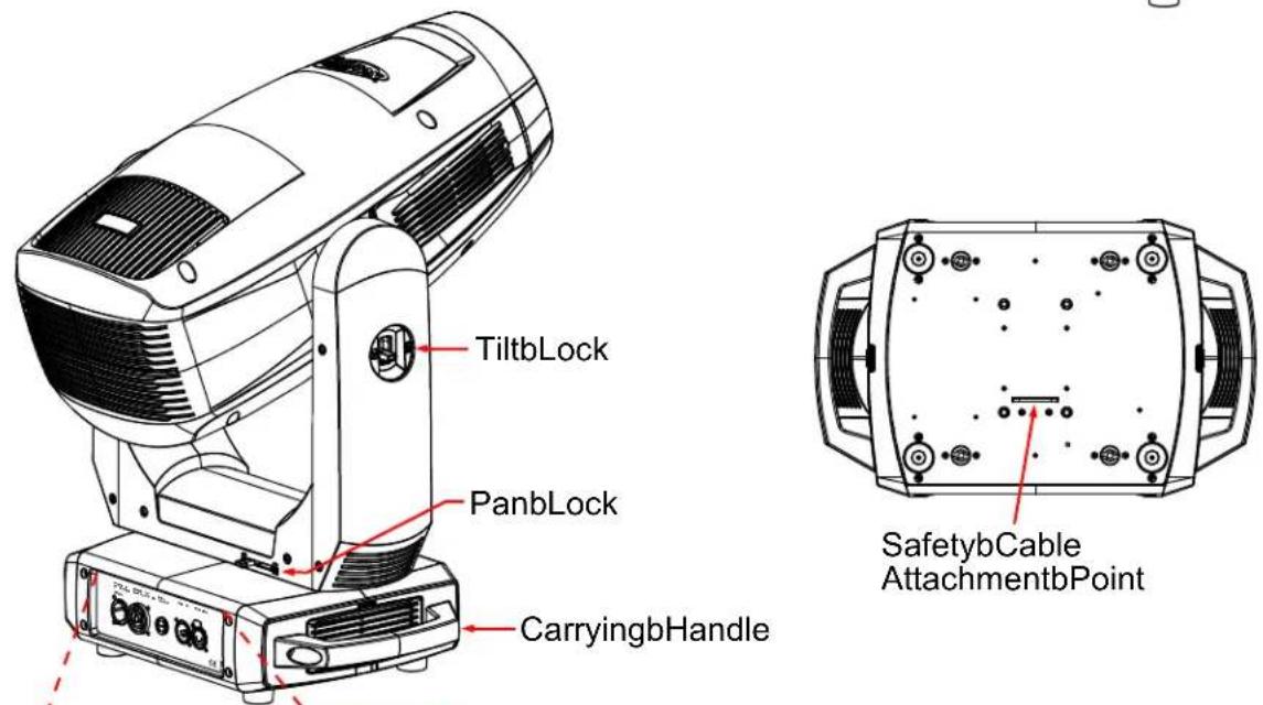 TiltbLock PanbLock CarryingbHandle SafetybCable AttachmentbPoint