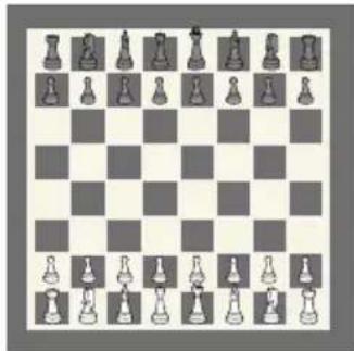 Chessboard with pieces arranged in mid-game position (no text or symbols)