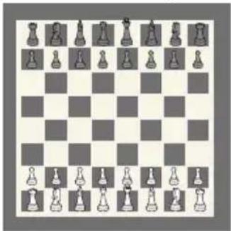 Chessboard with pieces arranged in mid-game position (no text or symbols)