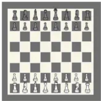 Chessboard with pieces arranged in mid-game position (no text or symbols)