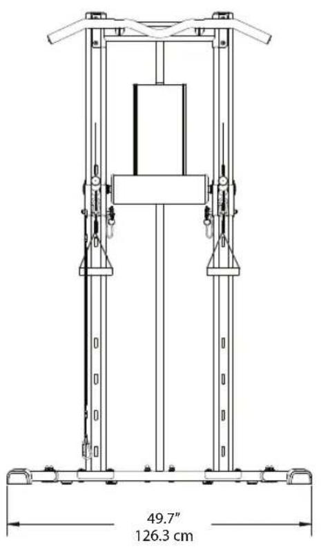 49.7" 126.3 cm