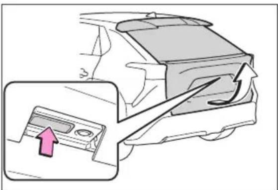 Diagram showing airflow or movement in a car's air vent, with an inset highlighting the air outlet component.