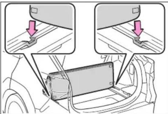 Diagram showing car seat mounting process with two zoomed-in views of a vehicle's seat assembly