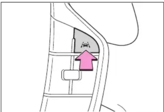 Diagram showing a car interior with a highlighted vehicle and an upward arrow indicating direction or movement.