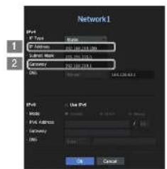 Network1 IP No IP Type IP System Internet Node TCP/IP DNS Use IP No Mode IP No Address IP System OK Cancel
