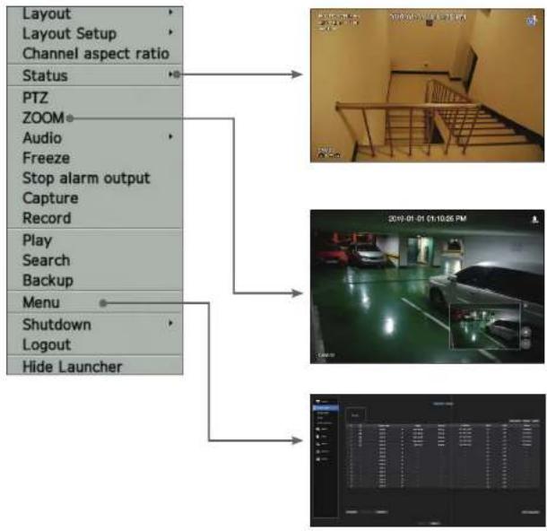 Hanwha QRN-1620S - View shortcut menu - 1