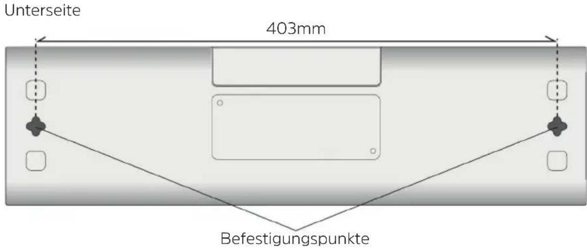 Unterseite 403mm Befestigungspunkte