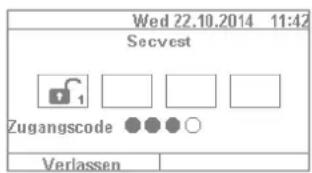 Wed 22.10.2014 11:42 Socvest Zugangscode ●●●○ Verlassen