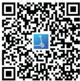 QR code with a blue square logo in the center containing a scooter icon