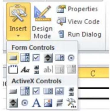 Insert Design Mode Properties View Code Run Dialog Form Controls ActiveX Controls