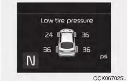 Low tire pressure 24 36 36 36 psi N OCK067025L