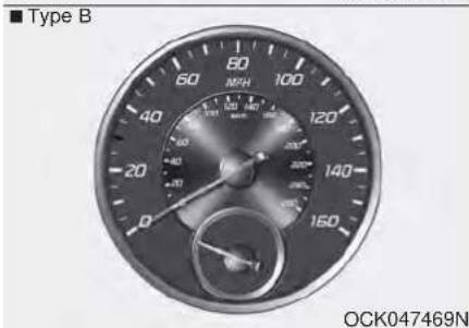 ■ Type B 60 80 100 MPH 40 120 20 140 20 160 0 OCK047469N