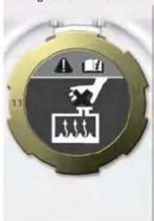 Circular emblem with abstract icons and numbers, no readable text or symbols