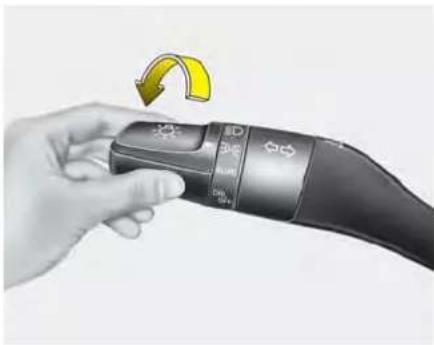 Hand holding a black handheld device with a yellow curved arrow indicating rotation (no text or symbols visible)