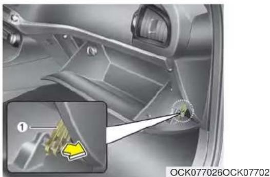 Interior view of a car dashboard and steering wheel (no visible text or symbols)